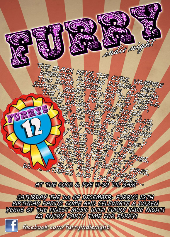 Furry’s 12th Birthday @ Cock & Pye, Ipswich, Dec 1!