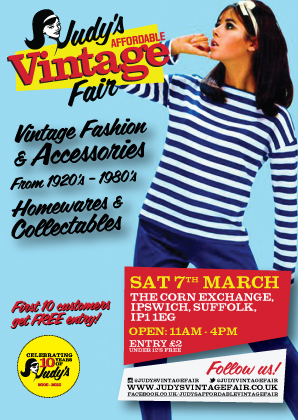 Judy’s Affordable Vintage Fair!! Sat 7th March 2015