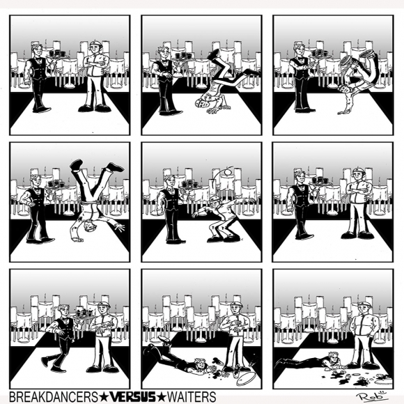 Breakdancers Versus Waiters Comic Strip